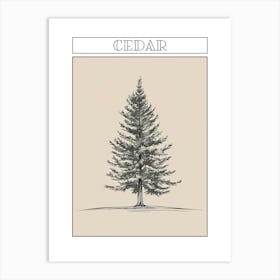 Cedar Tree Minimalistic Drawing 1 Poster Art Print