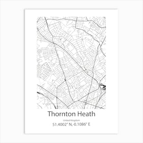 Thornton,United Kingdom Minimalist Map Poster