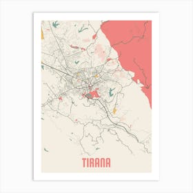 Tirana Map Poster Art Print