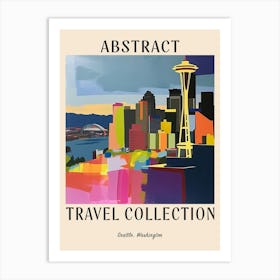 Abstract Travel Collection Poster Seattle Washington 3 Art Print