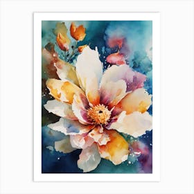 Peony Watercolor Painting Art Print