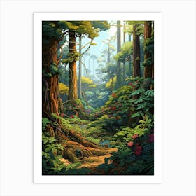 Knysna Forest Pixel Art 3 Art Print