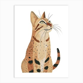 Savannah Cat Clipart Illustration 4 Art Print