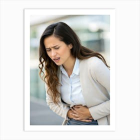 Woman With Stomach Pain Poster