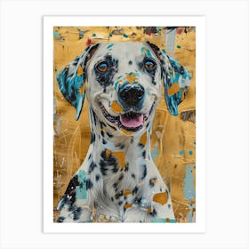 Dalmatian Dog Gold Effect Collage 4 Art Print