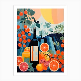 Oranges And Grapes Art Print