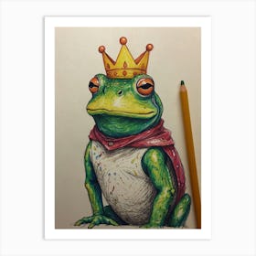 Frog With Crown 8 Art Print