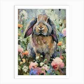 Satin Rabbit Painting 4 Art Print