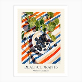 Marche Aux Fruits Blackcurrants Fruit Summer Illustration 3 Art Print
