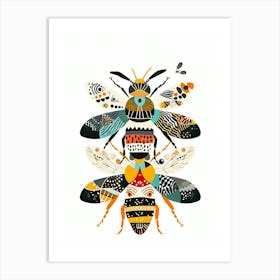 Colourful Insect Illustration Yellowjacket 1 Art Print
