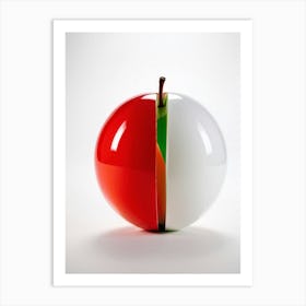 Half Red Half Green Apple Positioned In Such A Manner That They Form The Iconic Yin And Yang Symbol Art Print