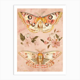 Pink Butterflies William Morris Style 9 Art Print