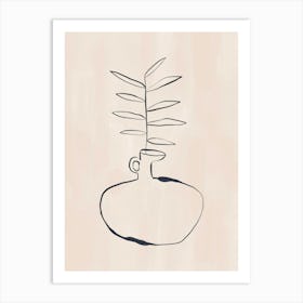Vase With A Plant Art Print