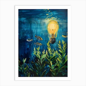 Underwater Light Bulb Art Print