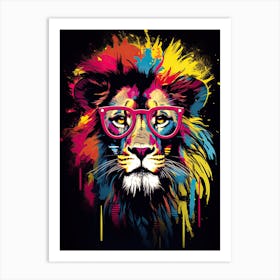 Lion With Glasses Art Print
