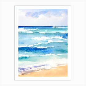 Diamond Beach, Bali, Indonesia Watercolour Art Print