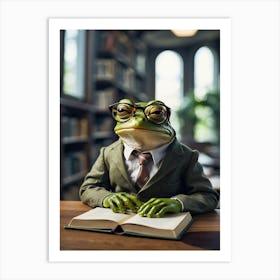 Frog In Glasses Art Print