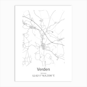 Verden,Germany Minimalist Map Art Print