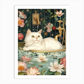 Cat In The Bath 1 Art Print