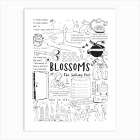 Blossoms Doodle Lyrics Art Print