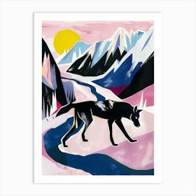 Wolf In The Mountains Art Print