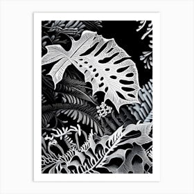 Chinese Holly Fern Linocut Art Print