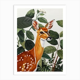 Deer In The Forest 16 Art Print