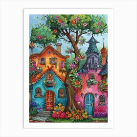 Fairy Houses Art Print