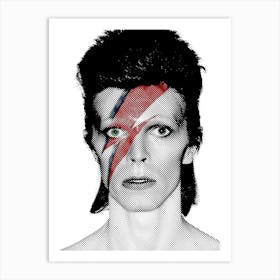 David Bowie Line Illustration my style Art Print