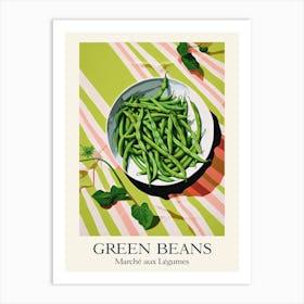 Marche Aux Legumes Green Beans Summer Illustration 3 Art Print