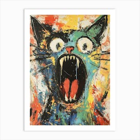 Fantastic Screaming Cat 3 Art Print