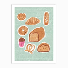 Breads And Pastries Art Print