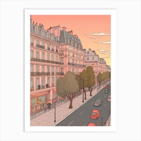 Paris France Travel Illustration 4 Art Print