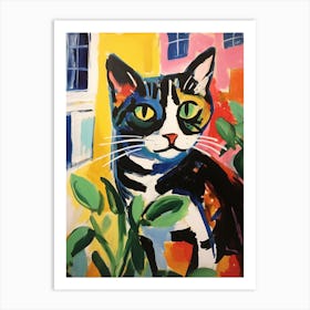 Painting Of A Cat In Lisbon Portugal 1 Art Print
