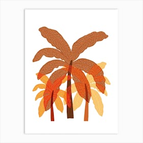 Trio Of Palm Terracota Art Print
