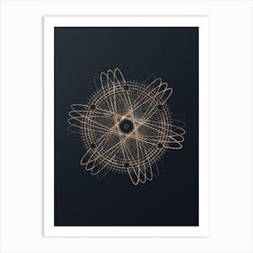 Abstract Geometric Gold Glyph on Dark Teal n.0193 Art Print