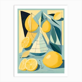 Lemons And Sailboat Art Print