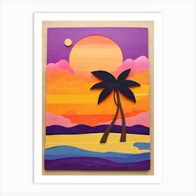 Sunset At The Beach Art Print