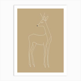 Deer - Boho, Line Art 19 Art Print