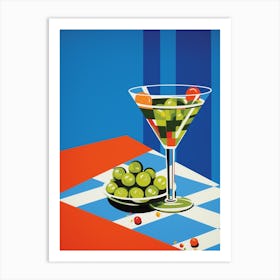 Geometric Olive Martini Art Print