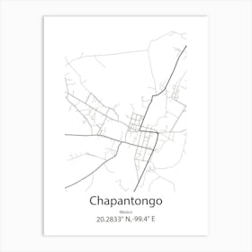 Chapantongo,Mexico Minimalist Map Art Print