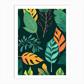 Tropical Leaves Seamless Pattern 3 Art Print