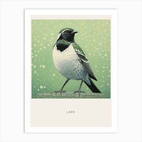 Ohara Koson Inspired Bird Painting Lark 2 Poster Art Print