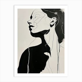 Woman'S Face, Minimalism 1 Art Print