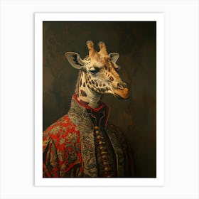 Renaissance Giraffe 2 Portrait Art Print