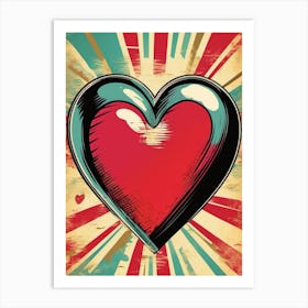 Retro Heart 2 Art Print