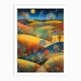 Moonlight In The Fields Art Print