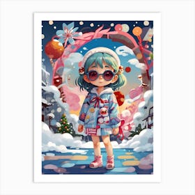 Christmas Girl 1 Art Print