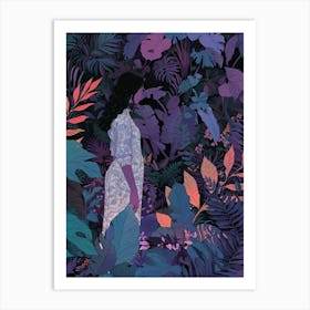 In The Garden Purple 1 Art Print