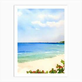 Plage De La Caravelle 2, Guadeloupe Watercolour Art Print